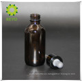 Botella de vidrio cosmética de color ámbar 30ml con gotero de goma